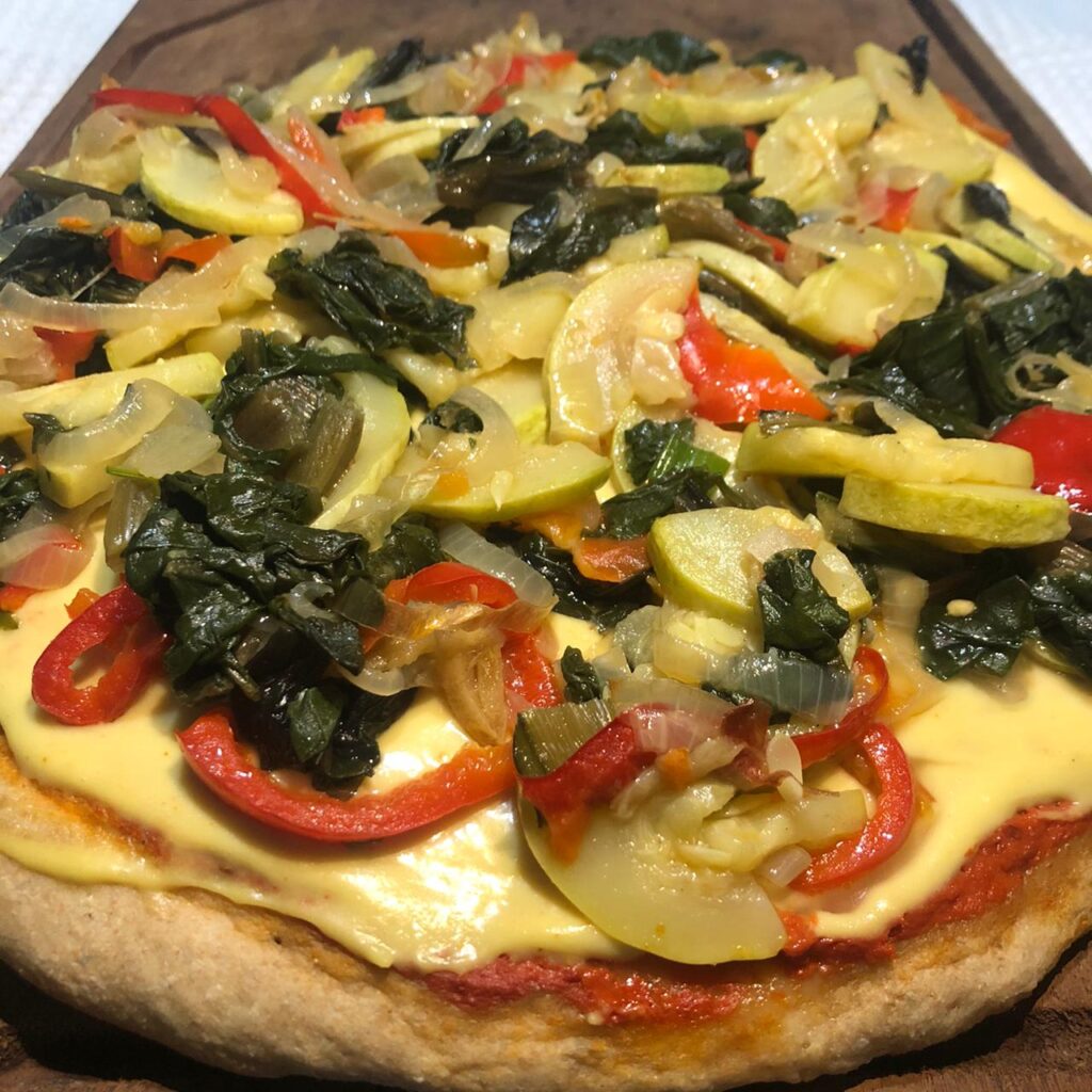 pizza de salteado de vegetales